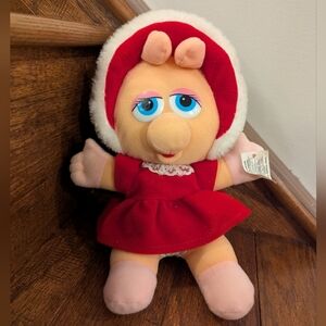 vintage Muppet Baby Miss Piggy plush toy 1987 approximately 10” tall